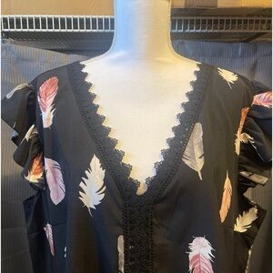 SHEIN Curve Black Feather Top 3xl